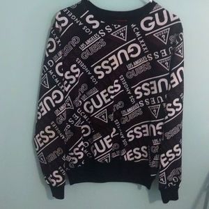 GUESS Limited Edition Logo All Over Print Sweat Shirt Size M